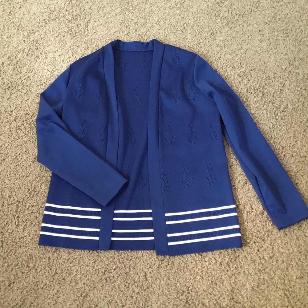 Vintage 60’s Blue Nautical Open-Front Sweater FAB!